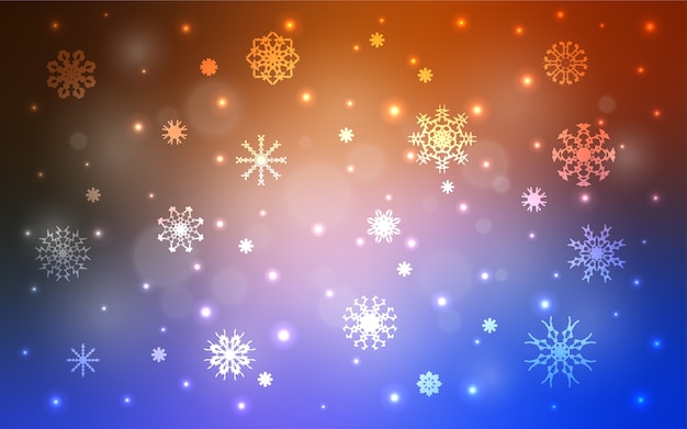 Red vector background with xmas snowflakes