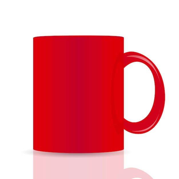 Red vector cup isolated on white background