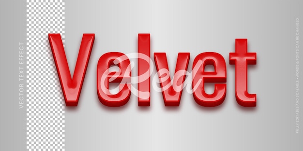 Red velvet text editable 3d style text tittle