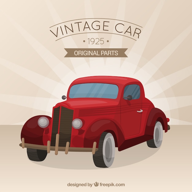 Vector red vintage car