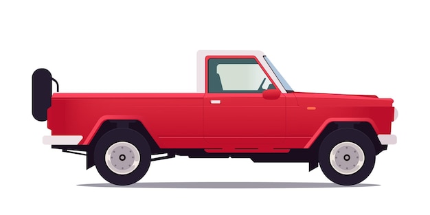 Vector red vintage pickup truck on a white background vector illustration