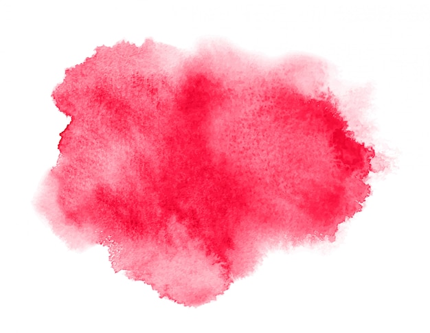 Red watercolor stain with wash. Watercolor texture for Valentine day