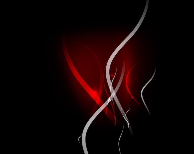 Red wave in dark space dynamic energy background with copyspace