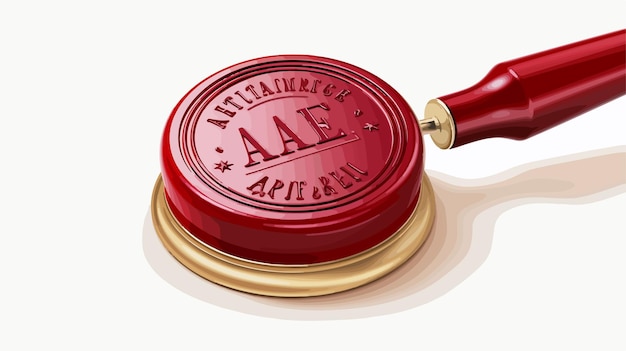 Vector red wax seal with authentic word guarantee