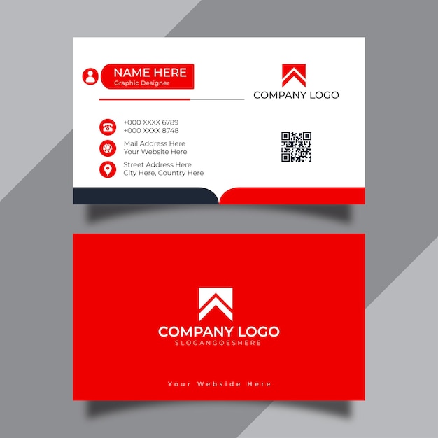 Red And White Business Card Design