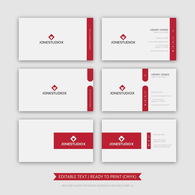 Red and white business card part 4