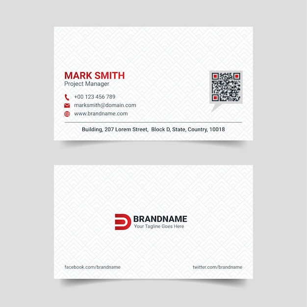 Red and White Creative Business Card Design Template