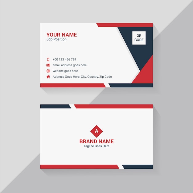 Red and White Creative Business Card Design Template