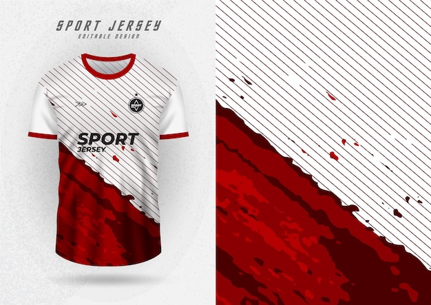 a red and white jersey with the word sport on it