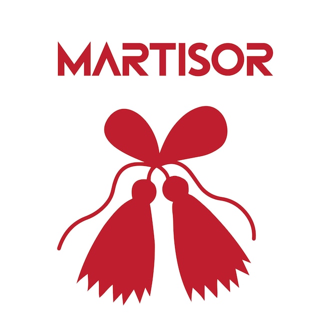 a red and white logo for the company that is Martisor