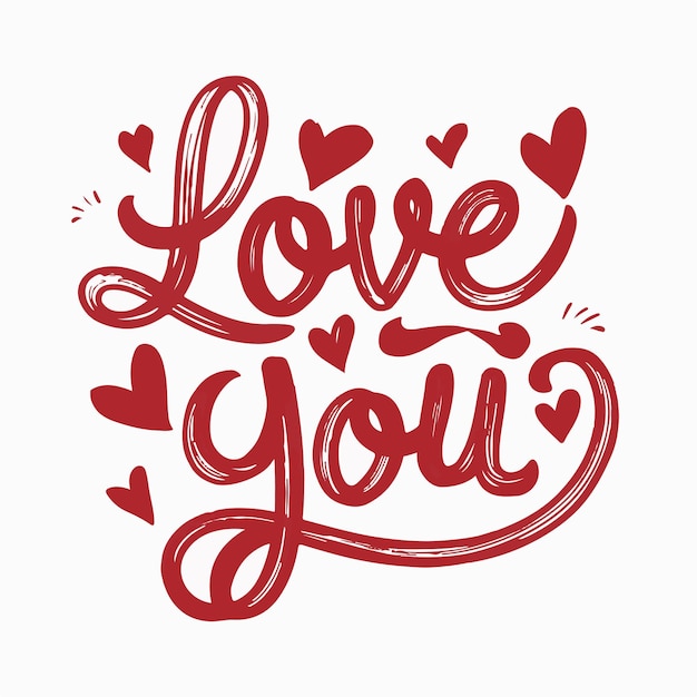 Vector a red and white poster with the words love you and love