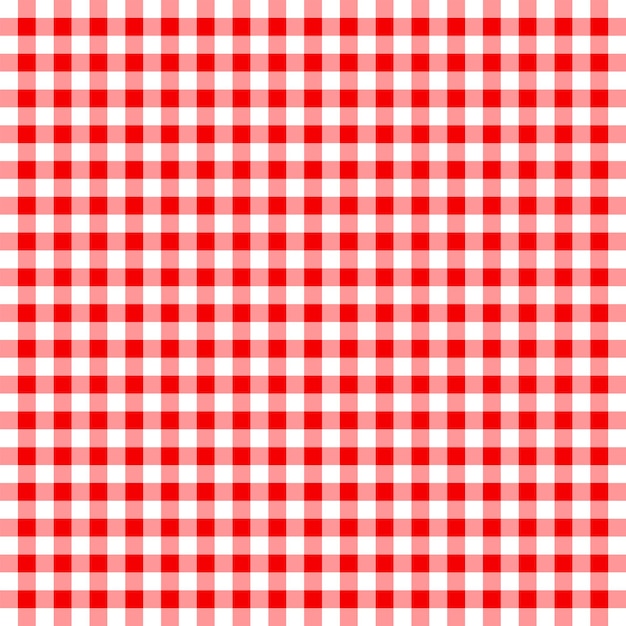 Vector red white scott checkered gingham plaid seamless pattern