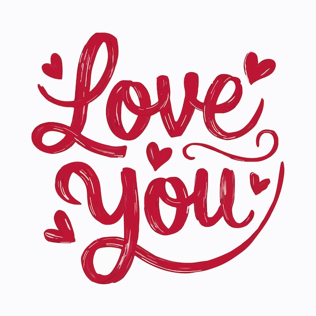 Vector a red and white sign that says love you and you