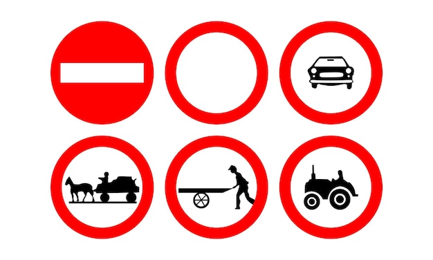 a red and white sign that says no vehicles