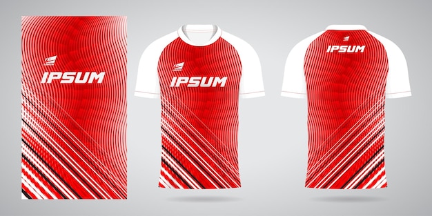 red white sports jersey template for team uniforms and Soccer t shirt design