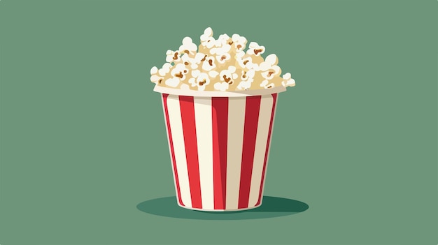 Vector a red and white striped bucket of popcorn