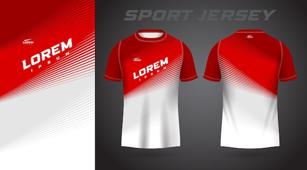 red white t-shirt sport jersey design