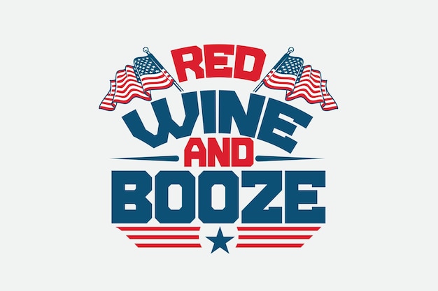 Red wine and booze logo with a star on the top