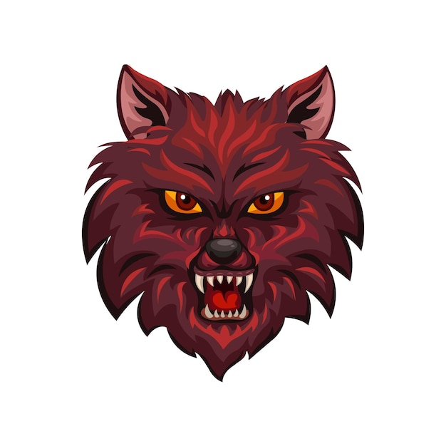 Red wolves werewolf logo symbol character cartoon illustration vector