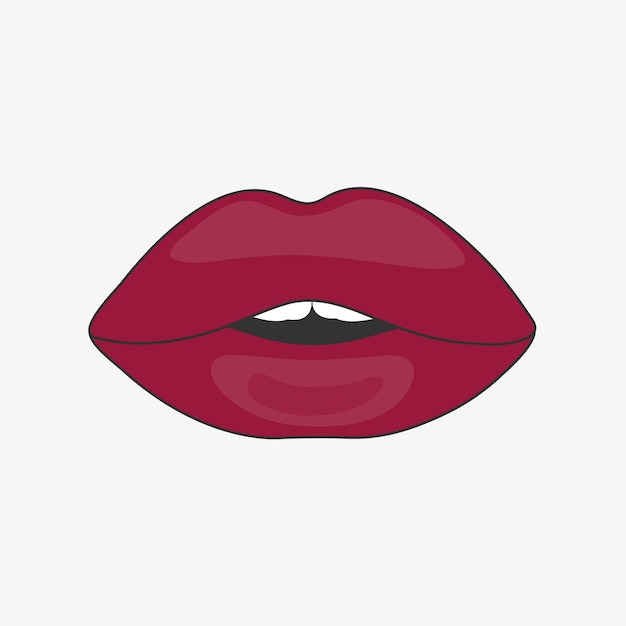 Red woman lips vector design illustration isolated on white background Vector illustration