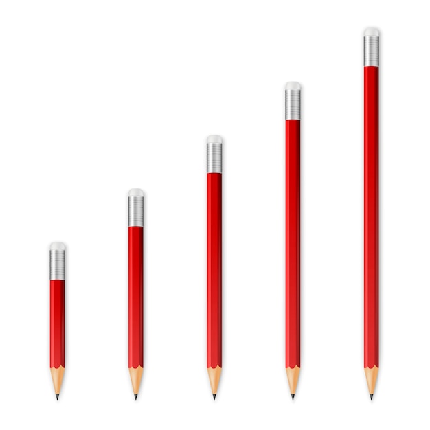 Red wooden sharp pencils