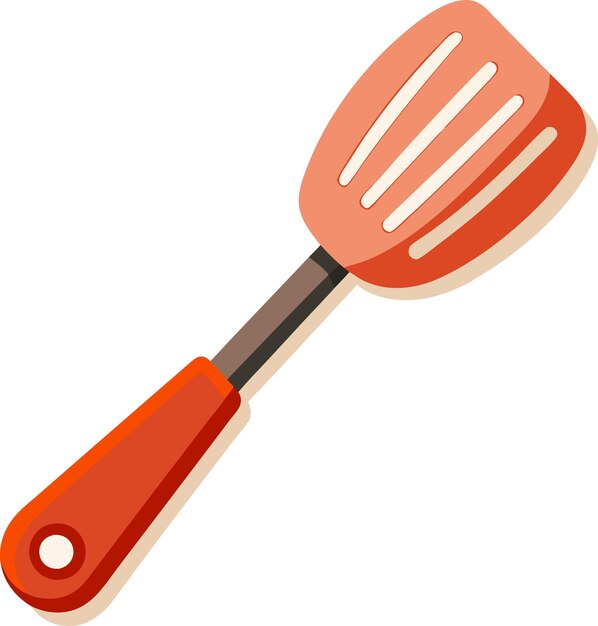 Vector a red wooden spatula with a wooden handle