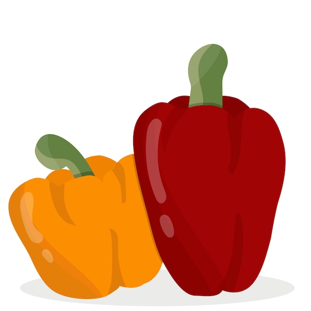 Red and yellow bell pepper