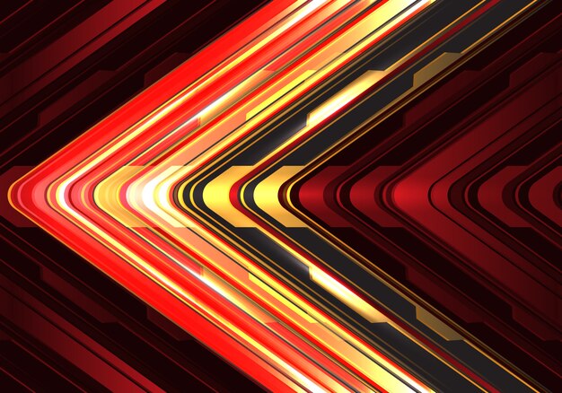 Red yellow black arrow light cyber metallic arrow background.