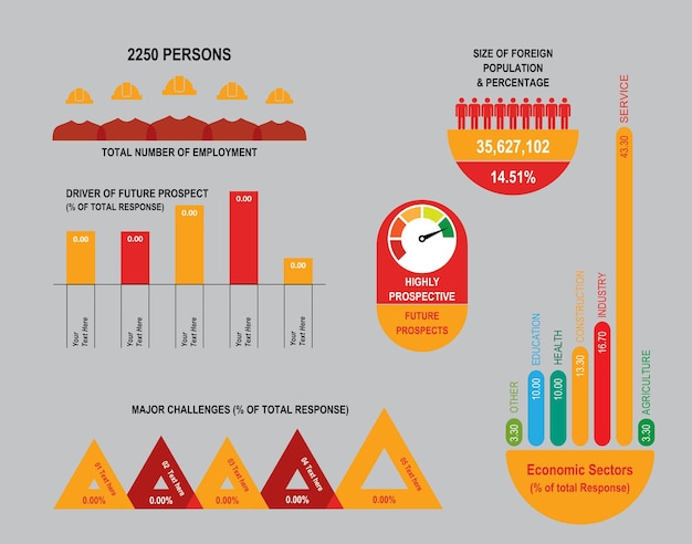 Red Yellow Infographic Vector Elements