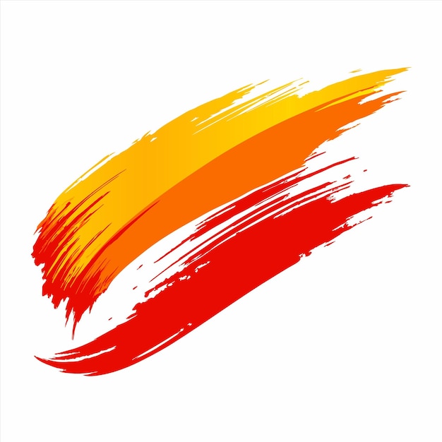 a red and yellow stripe is drawn on a white background