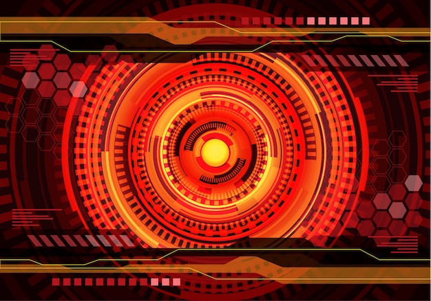 Red yellow technology digital power system background.