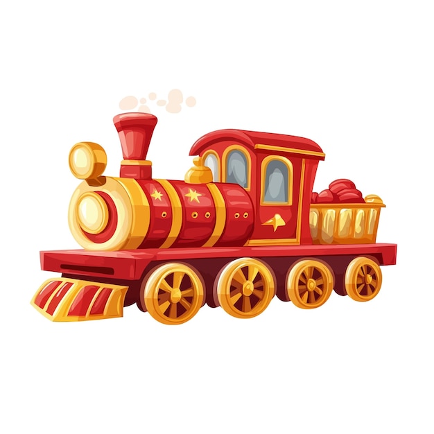 a red and yellow toy train with the word quot the word quot on the front