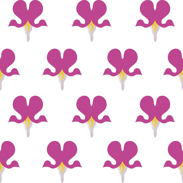 Redbud flowers of the bleeding heart seamless vector pattern