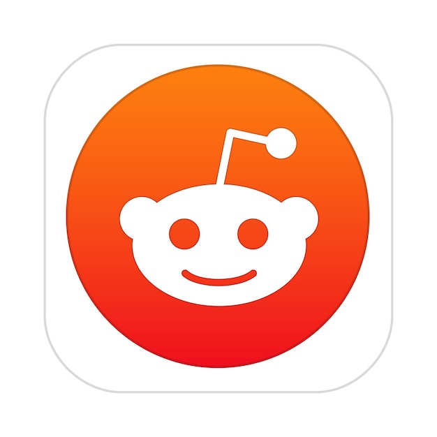 Vector reddit app icon social news website and forum content rating and discussion website