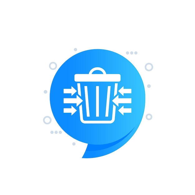 Reduce waste icon with a trash bin