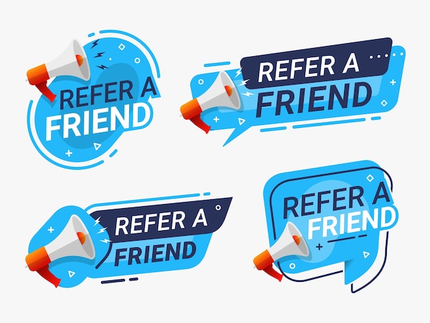 Refer a friend banner label badge set referral program