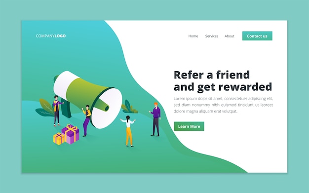 Refer a friend landing page template