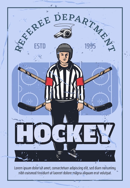 Referee on skates ice hockey sport