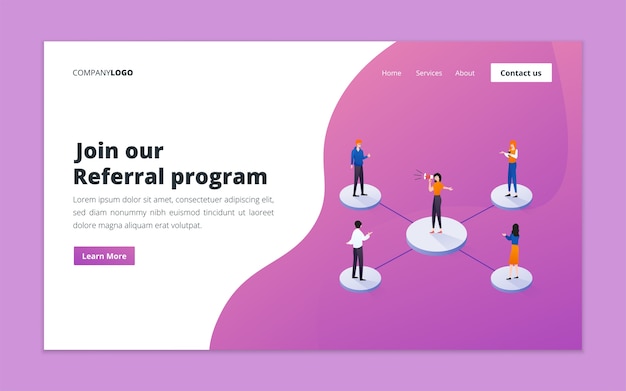 Referral program landing page template