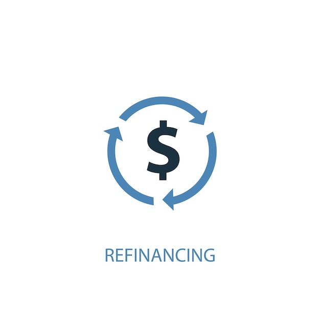 Refinancing concept 2 colored icon. Simple blue element illustration. Refinancing concept symbol design. Can be used for web and mobile UI/UX