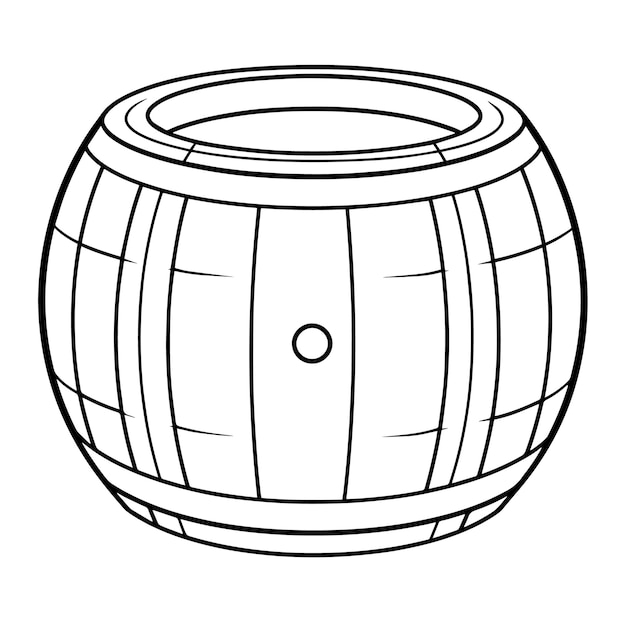 Refined beer barrel outline icon in vector format for brewerythemed designs