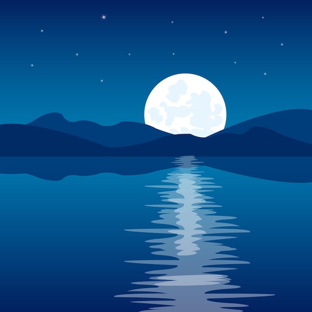 Vector reflection of the moon in water