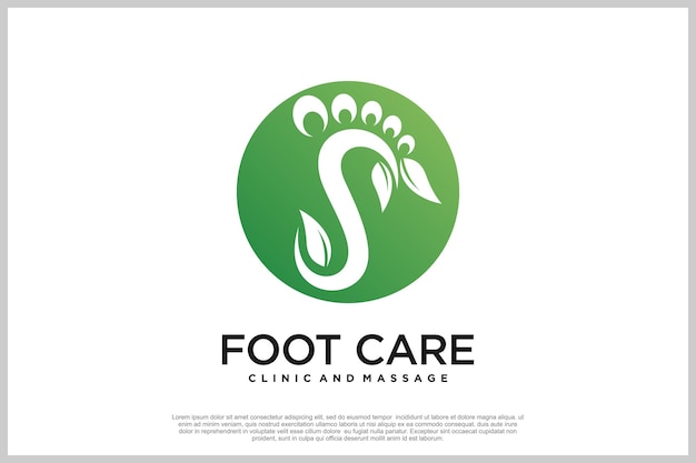 Reflexology logo design with podiatry and foot clinic unique concept Premium Vector