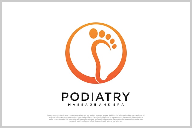 Reflexology logo design with podiatry and foot clinic unique concept Premium Vector