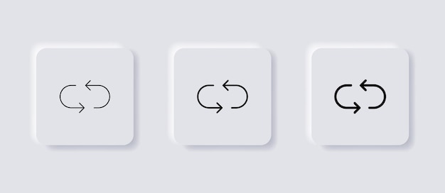 Refresh icon sync repeat and reload arrow symbol convert sign in neumorphism neumorphic ui