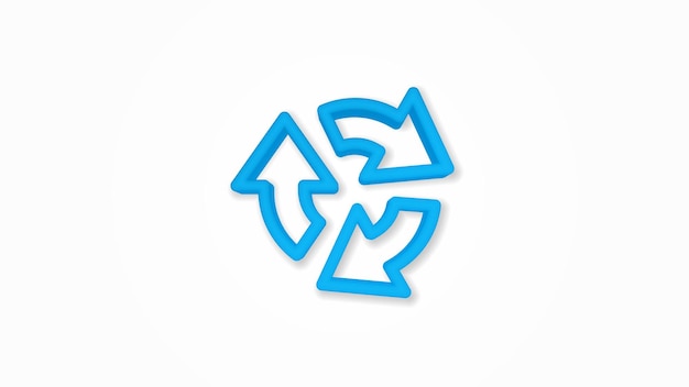 Refresh three arrow rotate realistic icon 3d line vector illustration Top view