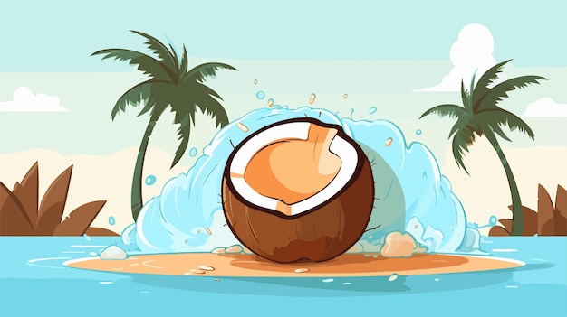 Vector refreshing coconut vector juice wallpaper spa