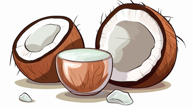 Vector refreshing coconut water cartoon vector illustration