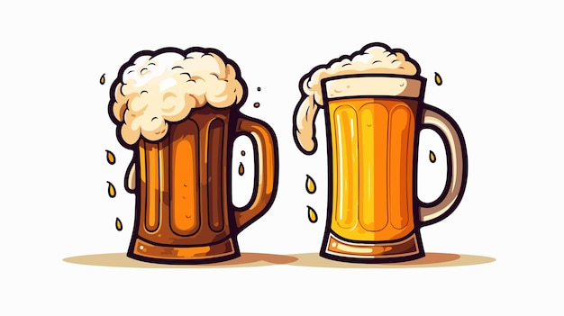 Refreshing Coffee and Beer Cartoon Vector Illustration