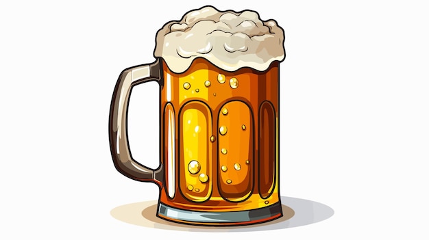 Refreshing Cold Beer in Mug on White Background